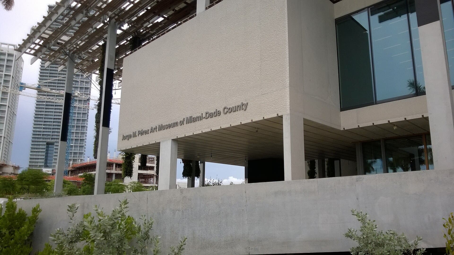 The entrance sign of the Jorge M. Pérez Art Museum of Miami-Dade County, Miami, in July 2014.
