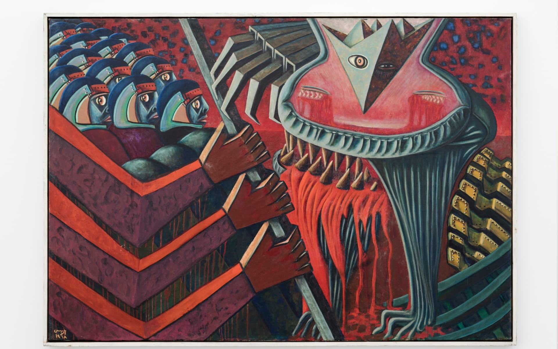 Aref El Rayess, Technologie et revolution ou L'Enfer des maudits, from the Blood and Freedom series. Sfeir-Semler Gallery presents the late Lebanese artist at Art Basel Qatar 2027.