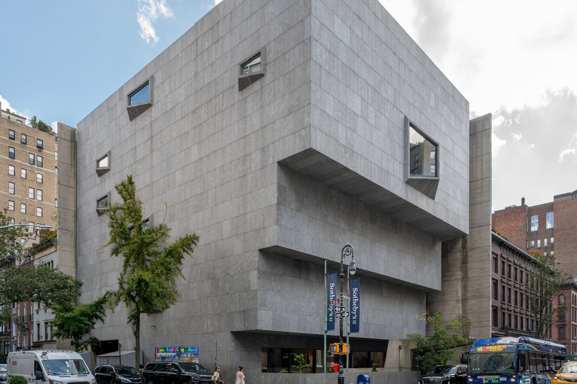 945 Madison Avenue, the Marcel Breuer building that now houses Sotheby's New York headquarters, in August 2026.